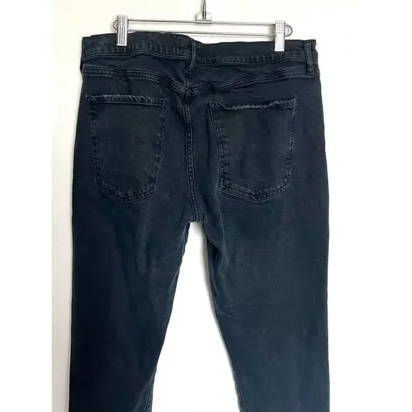 Agolde Denim Jeans Sz 32 Stretch Faded Black Mid Rise Straight Toni Slim - Picture 4 of 7